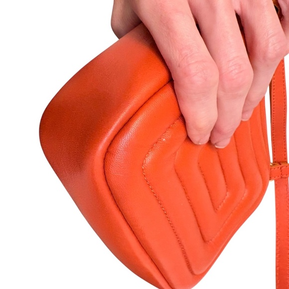 Clare V. Lucy quilted crossbody bag orange leather - Picture 10 of 10